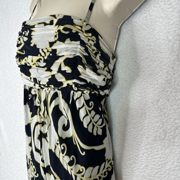 Ann Taylor Silk Cocktail Dress Shirred Bust Fluted Sz 14 Sash Tie Shelf Bra Chic - Picture 5 of 14